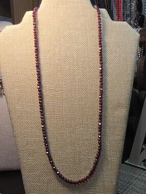 Garnet Faceted Bead Necklace for Women